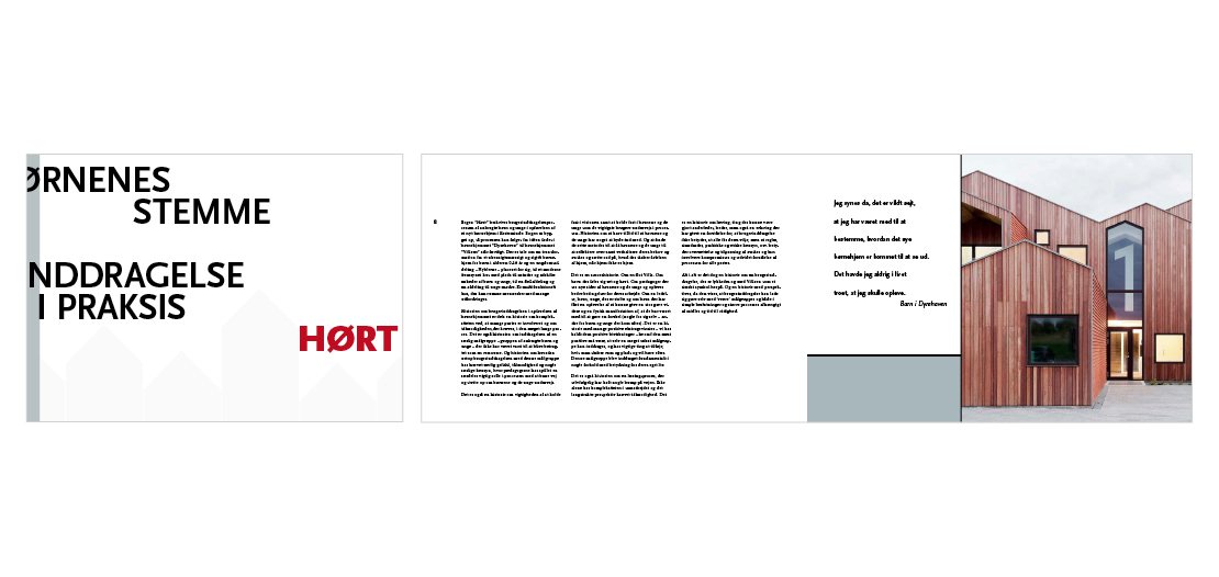 Bogdesign-dunker-hoert Design og layout af rapport/bog om tilblivelsen af fremtidens børnehjem