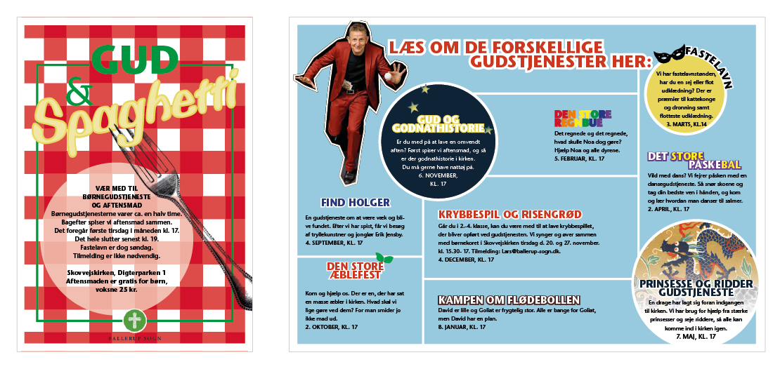 Gud og spaghetti layout for Ballerup kirke